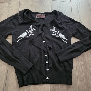 Voodoo Vixen - Birds Black Sweater - Size Small